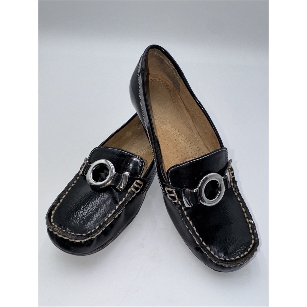 Naturalizer Gabina Patent Leather Loafers Womens Sz 4.5 M Black Slip On Flats